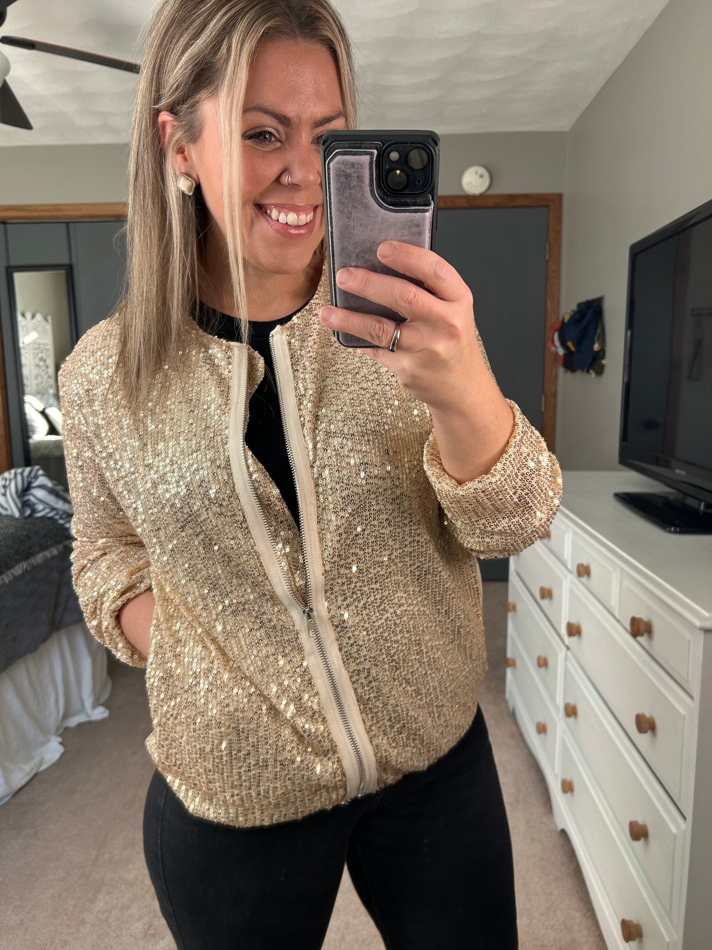 Shay sequins jacket *gold*